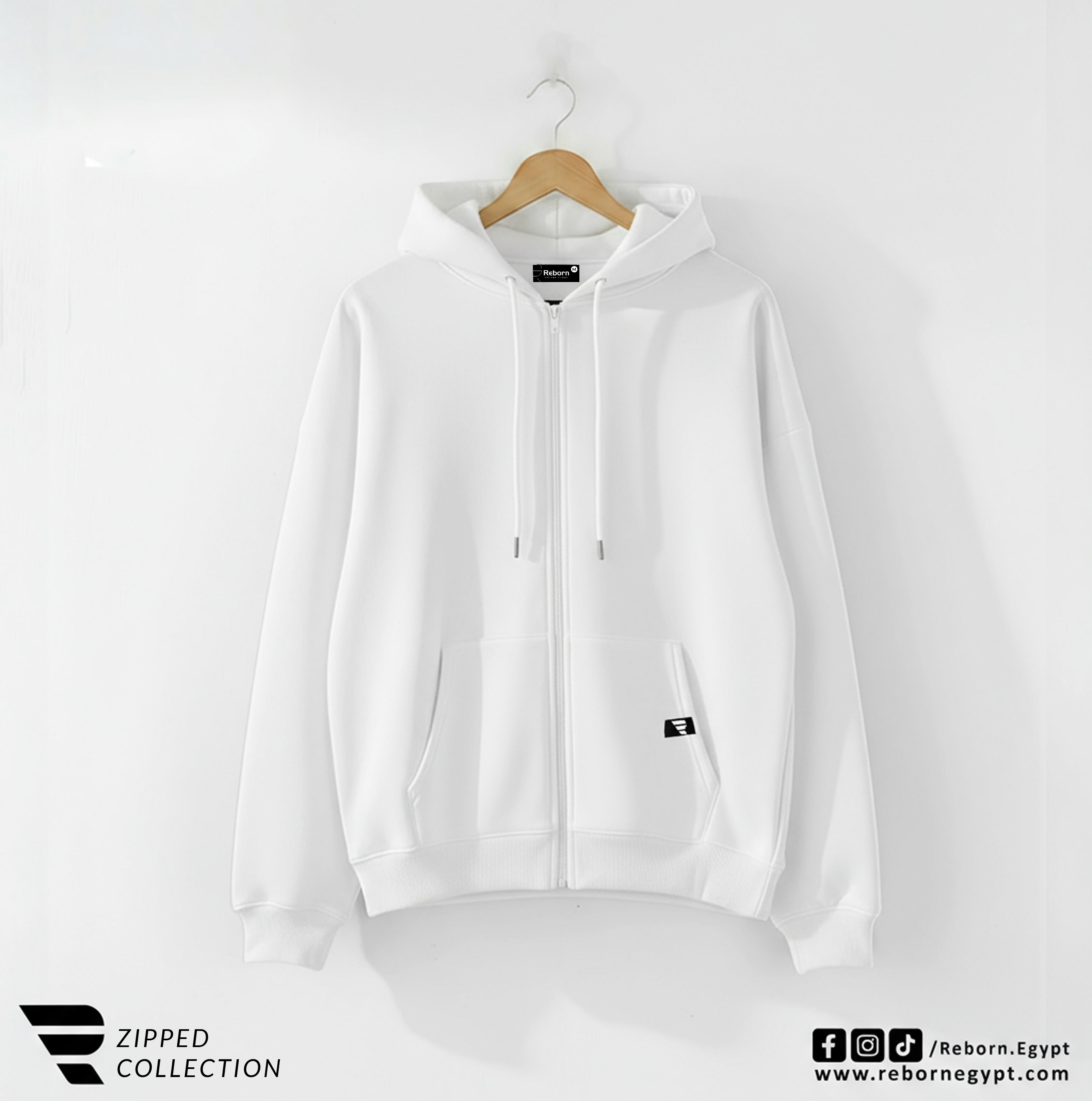Zipper Sweatshirt - White