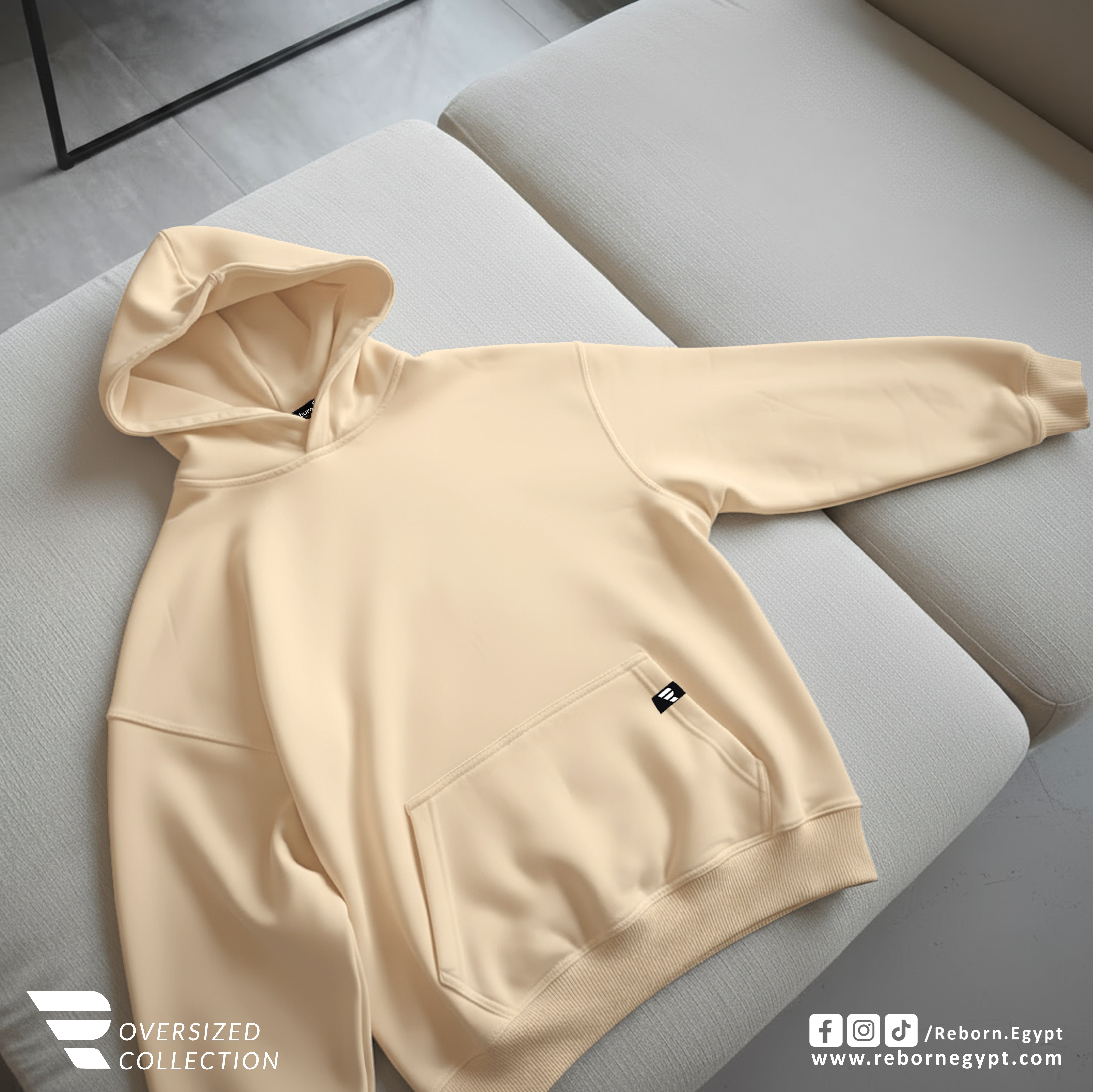 HOODIE OVERSIZE - Beige
