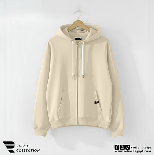 Zipper Sweatshirt - Beige