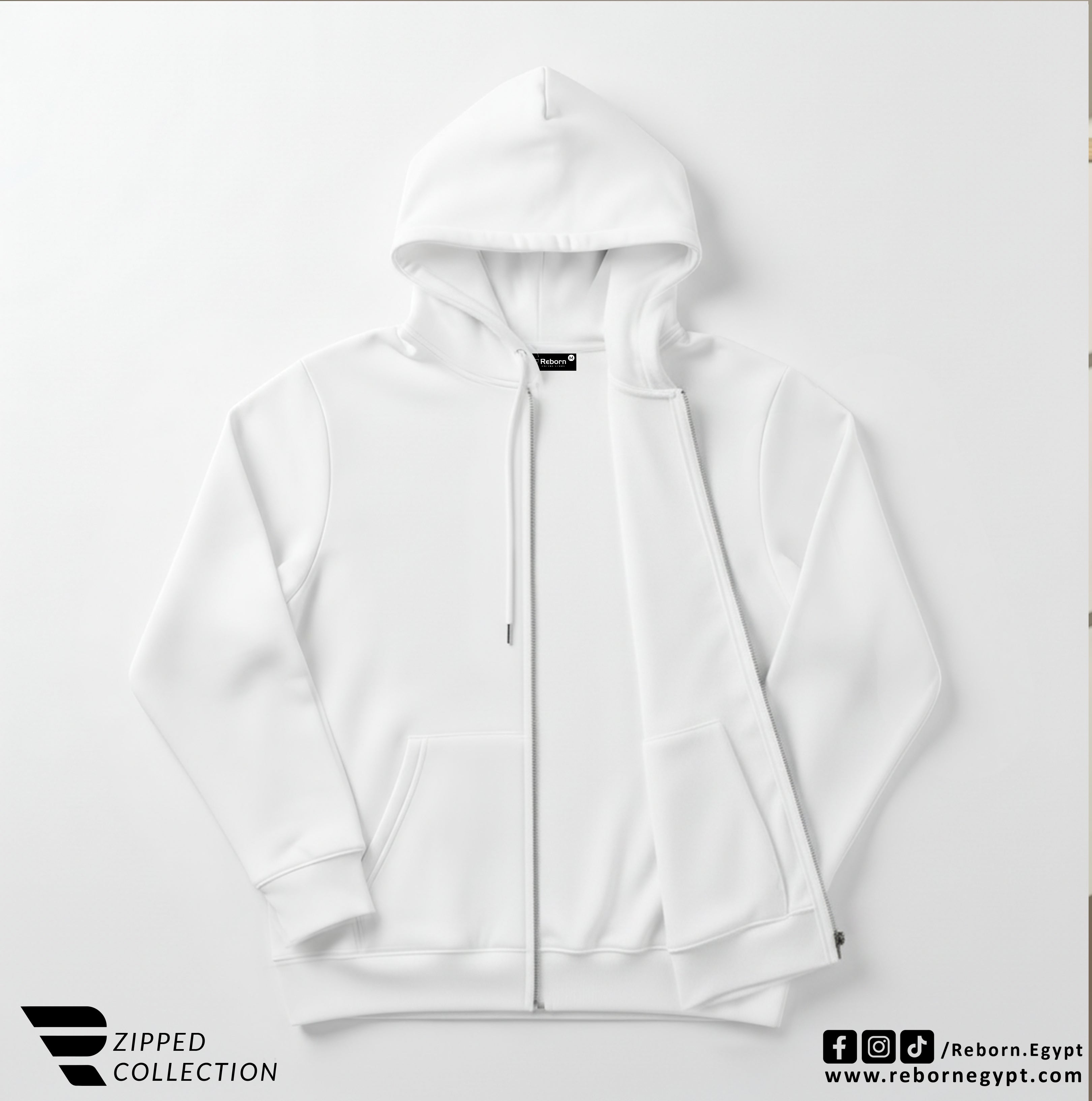 Zipper Sweatshirt - White
