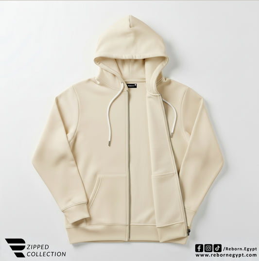 Zipper Sweatshirt - Beige
