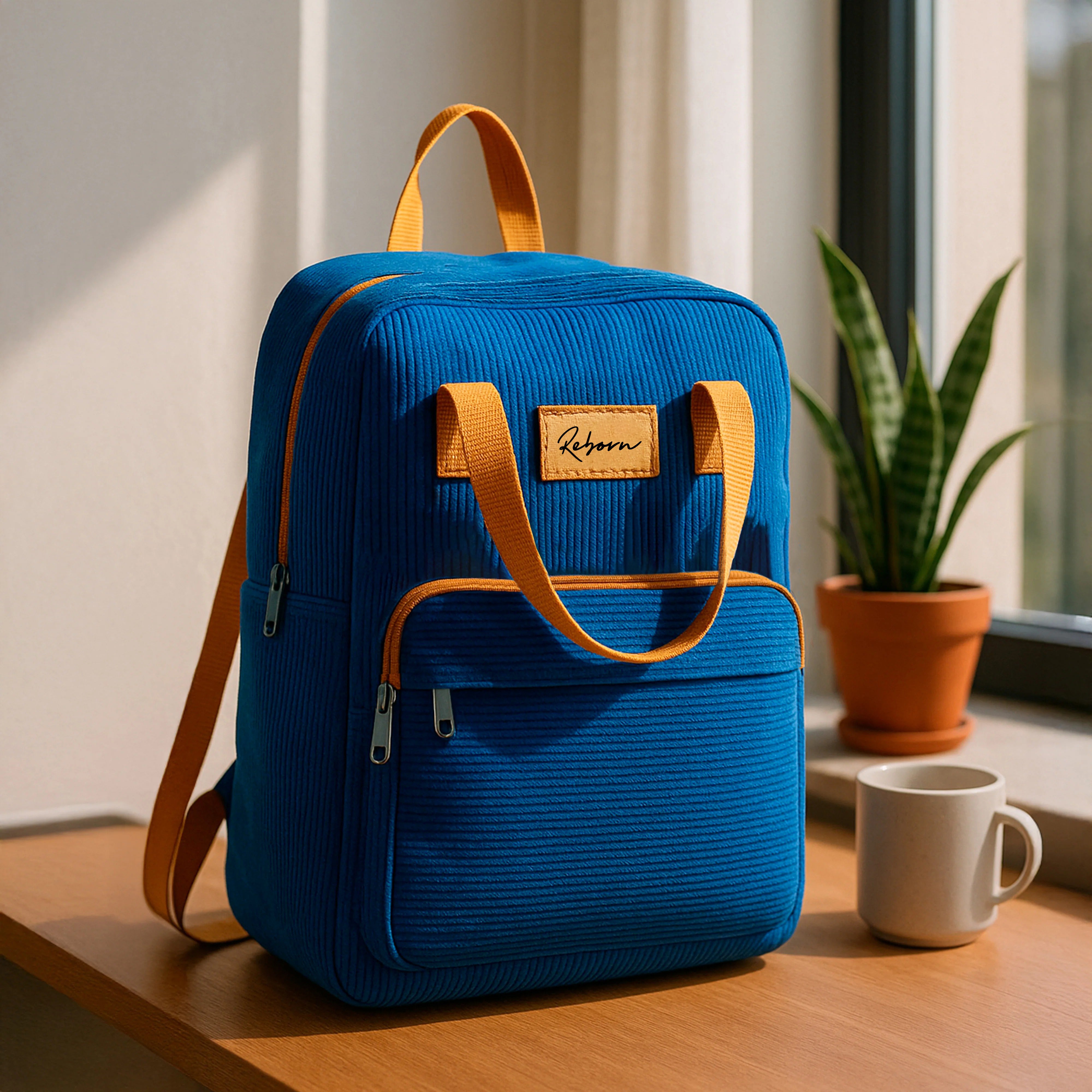 petrol Corduroy Backpacks