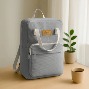 Gray Corduroy Backpacks