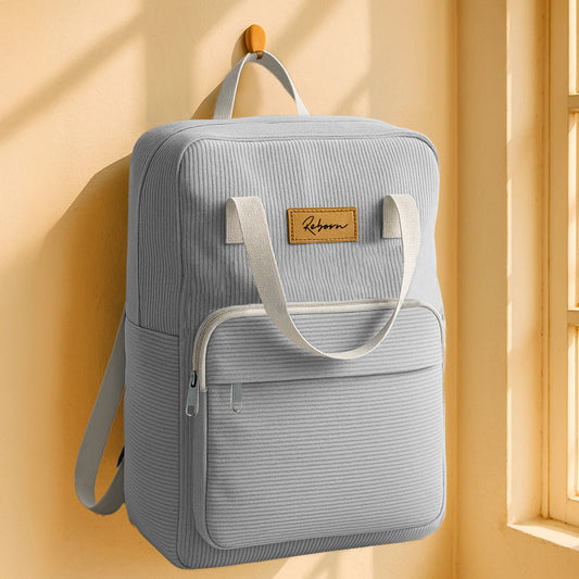 Gray Corduroy Backpacks