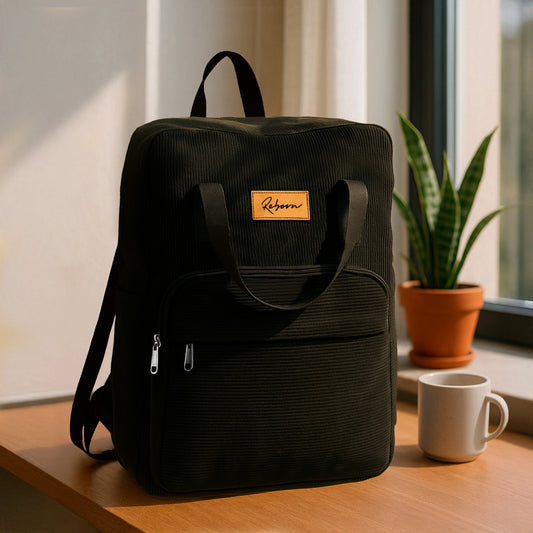 Black Corduroy Backpacks