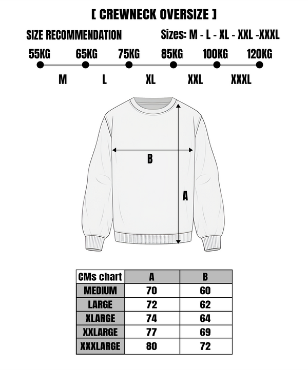 The Essential Oversize Crew Size Chart