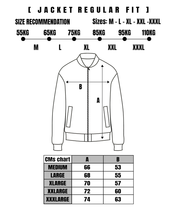 Jacket ( Beige) Size Chart