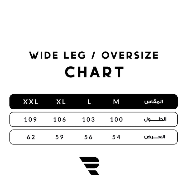 Black Reborn Pants Size Chart